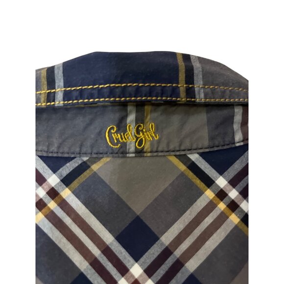 Cruel Girl Plaid Western Shirt Womens XL Used Snap Front 100% Cotton - Picture 15 of 16